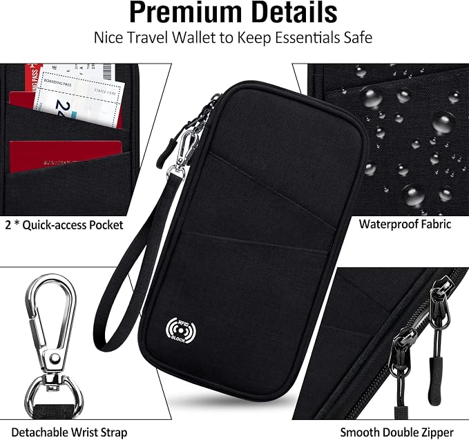 BKNOOU Passport Holder Family Rfid Blocking Travel Document Organizer, Travel - Image 7