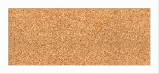 Amanti Art Natural Cork Board for Wall, 17x37 Vision Board with White Frame, Medium Corkboard Office Decor for Home Organization, Casual Corkboard Pinboard to Display Items for Home Organization in-DeskLoop Office