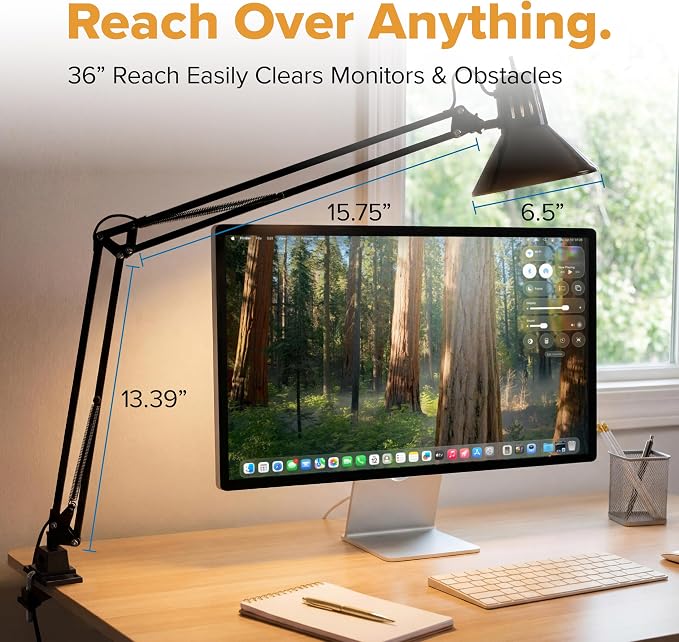 Bostitch Office VLF100 LED Swing Arm Desk Lamp - Image 5