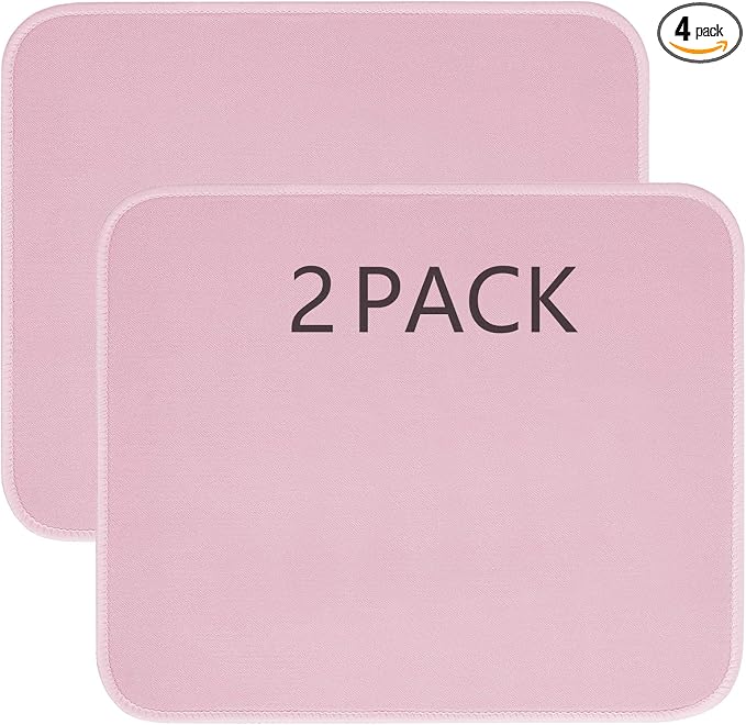2 PCS Pink Mouse pad Bulk with Stitched Edge, 10.2x8.3inches 3mm Thickness by Anpuimult