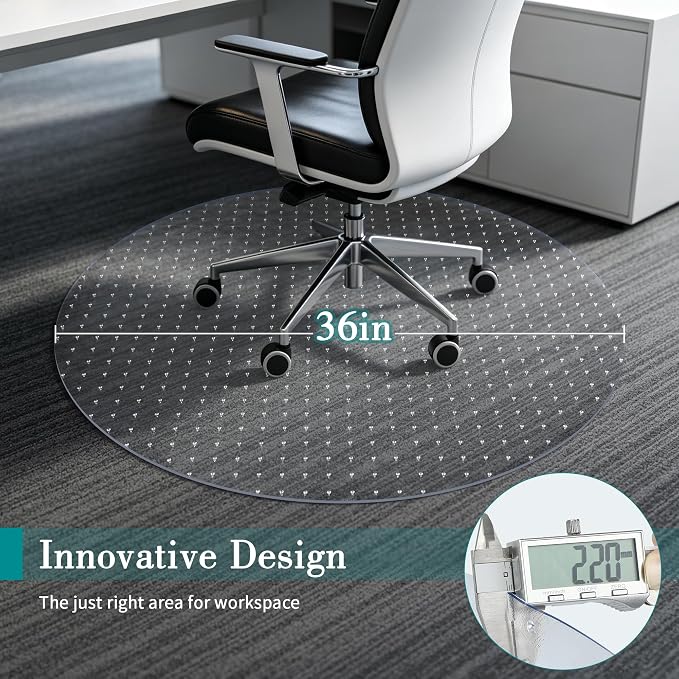 BesWin Office Chair Mat for Carpet, Thick and Sturdy Carpet Protector for Work - Image 2