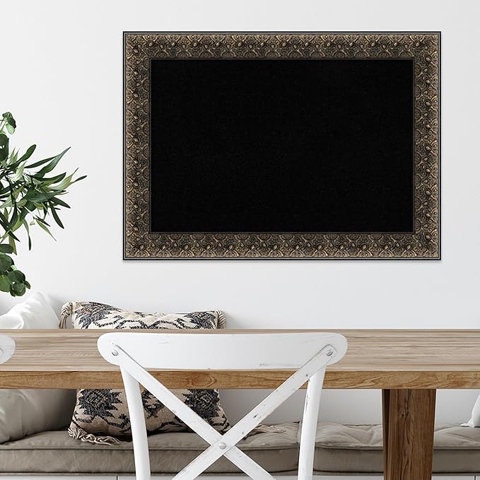 Amanti Art Black Cork Board for Wall, 21x29 Vision Board with Black Wood Frame, Medium Corkboard Office Decor for Home Organization, Traditional Corkboard Pinboard to Display Items for Home-DeskLoop Office