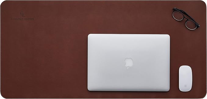 Gallaway Leather Desk Mat, Office Writing Desk Pad, Large 36" x 17" Dark Brown - Image 7