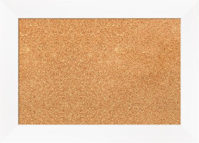 Amanti Art Natural Cork Board for Wall, 15x21 Vision Board with White Frame, Small Corkboard Office Decor for Home Organization, Modern Corkboard Pinboard to Display Items for Home Organization in-DeskLoop Office