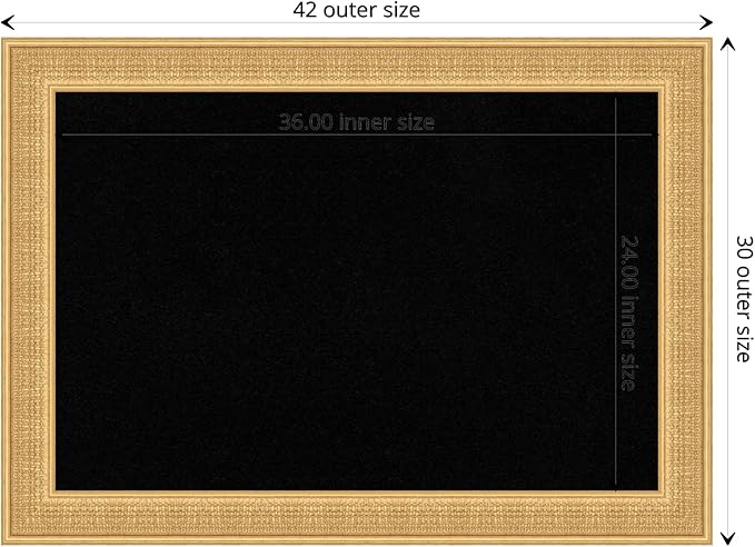 Amanti Art Black Cork Board for Wall, 30x42 Vision Board with Gold Wood Frame, Large Corkboard Office Decor for Home Organization, Traditional Corkboard Pinboard to display items for home organization-DeskLoop Office