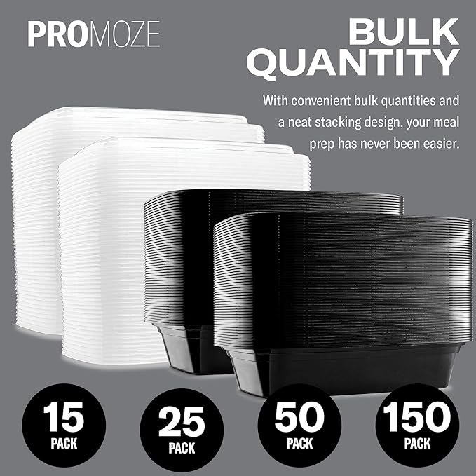 50-Pack Reusable Meal Prep Containers Microwave Safe Food Storage Containers - Image 4