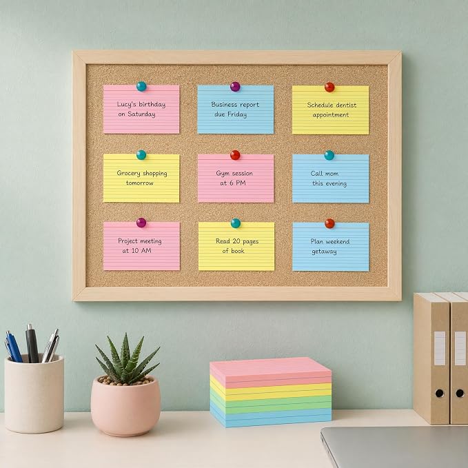 Colored Index Cards 3x5, 200 Pack, 180gsm Heavy Ruled Index Cards, Flash Cards - Image 4