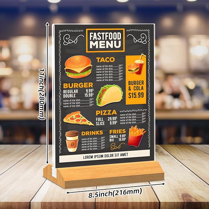 3 Pack Acrylic Sign Holder 8.5 x 11 Inch - Image 3