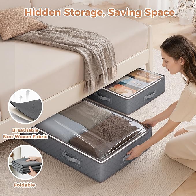 Budding Joy 90L Under Bed Storage Containers, Closet Organizers and Storage Bins - Image 5
