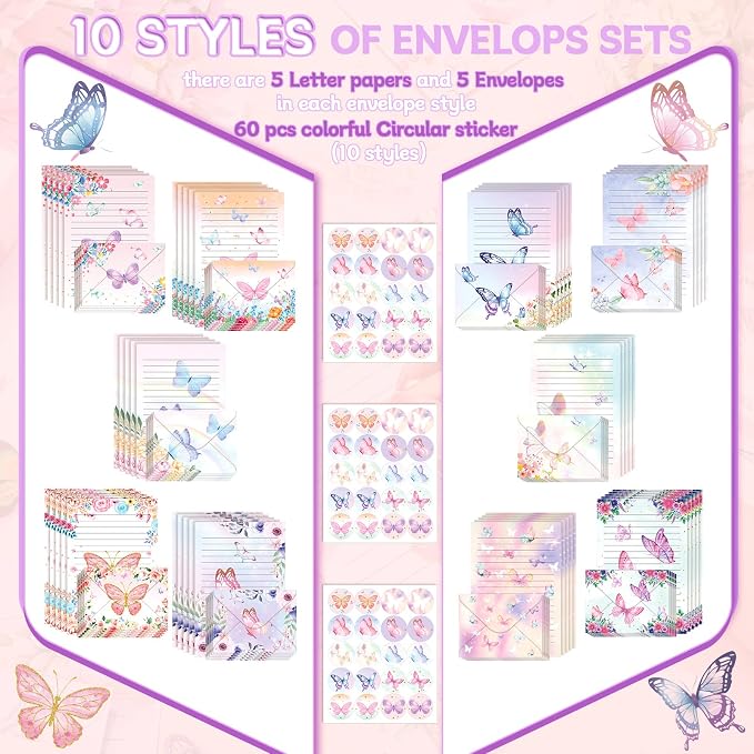 TaoBary 160 Pcs Stationery Paper Set 50 Double Sided Stationery Papers - Image 4
