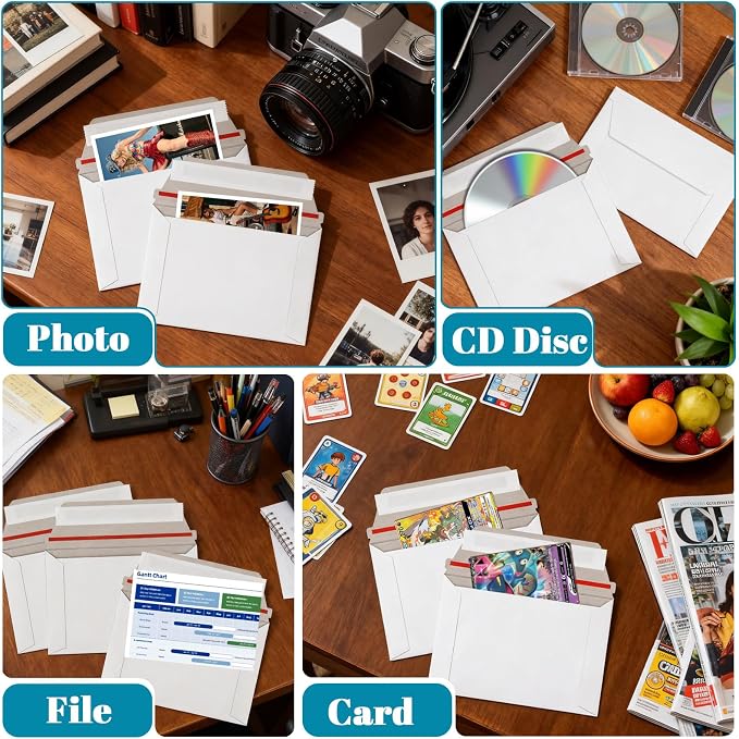 200 Pack Rigid Mailers 4.5x6.5 Inch Self Seal Document Mailers, Protective Flat - Image 4