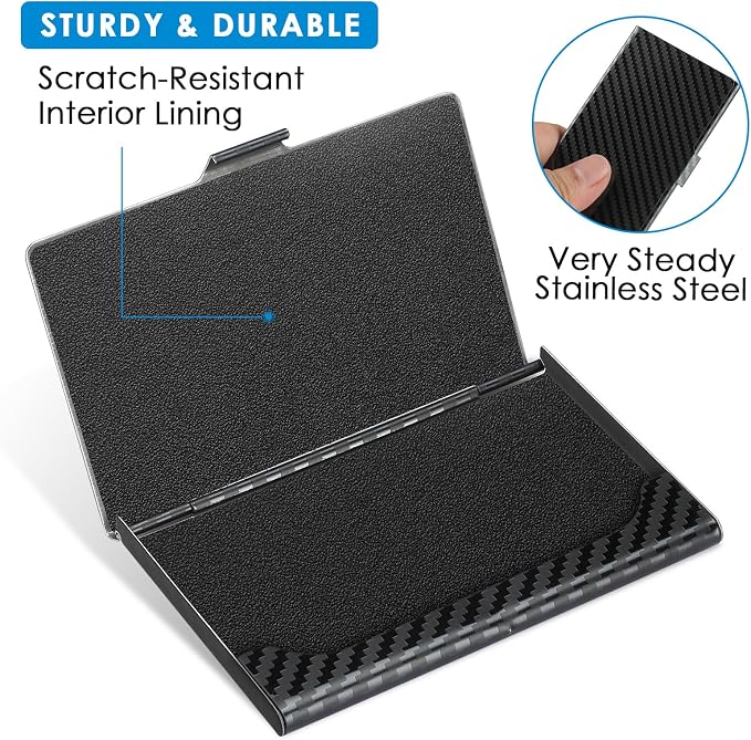MaxGear Stainless Steel Business Card Holder, Slim Card Case, Buckle Closure - Image 3