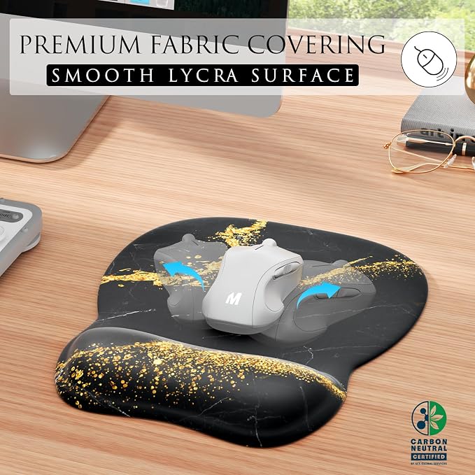 MROCO Ergonomic Mouse Pad with Gel Wrist Rest, 9.4 x 8.1 in, Gel Wrist Comfort - Image 2