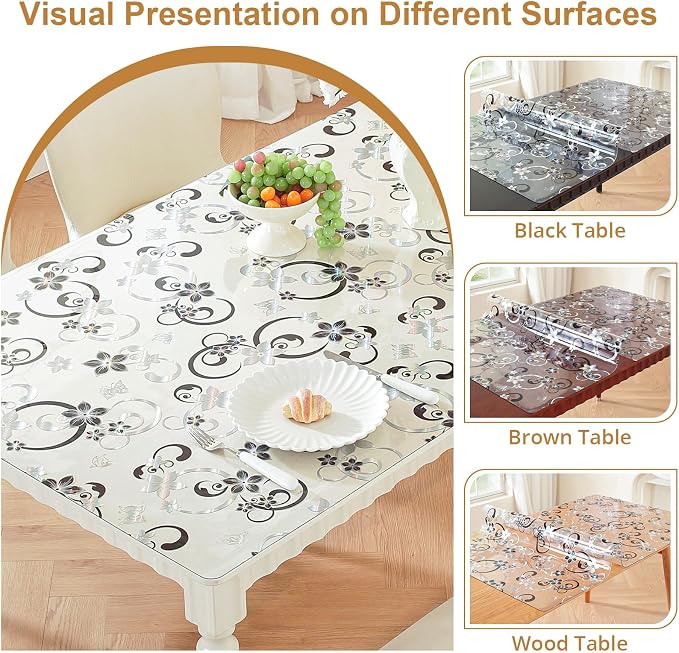 LovePads Floral Clear Table Cover Protector - Image 5