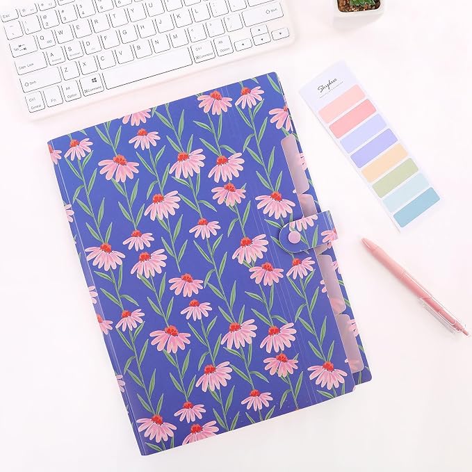 SKYDUE Accordion File Organizer, Floral Expanding File Folders - Image 6