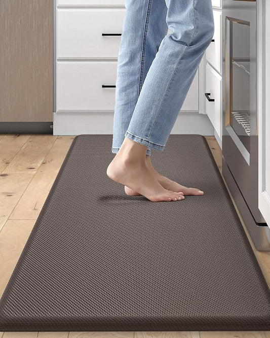 DEXI Kitchen Mat Cushioned Anti Fatigue, Non Slip Waterproof Comfort Standing Floor Rug for Kitchen, Office, Sink, Laundry, 48x20, Brown-DeskLoop Office