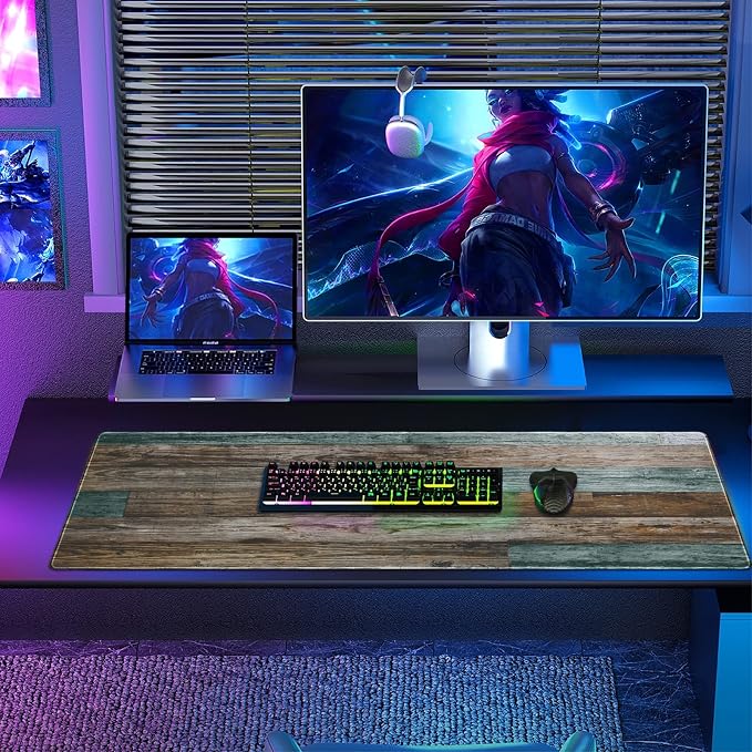 Galdas Gaming Mouse Pad Vintage Wood Grain Pattern XXL XL Large Mouse Pad Mat - Image 2