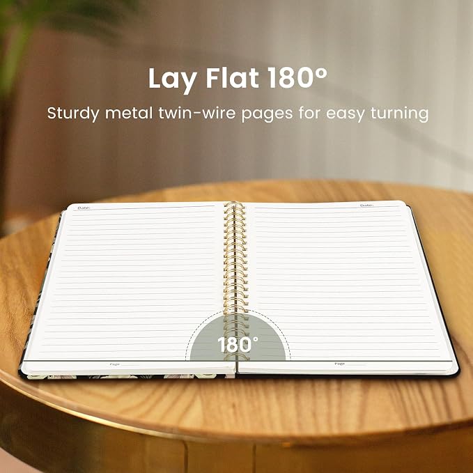 Taja Spiral Journal Notebook for Women, Pretty Hardcover Lined Notebook for - Image 4