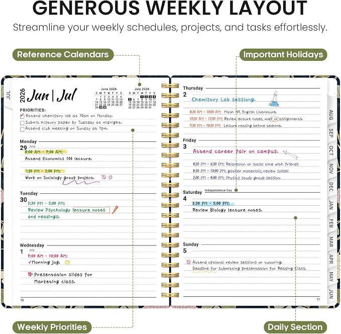 Planner 2026-2027, Academic Year Monthly and Weekly Calendar Planner, Jul 2026 - Image 3