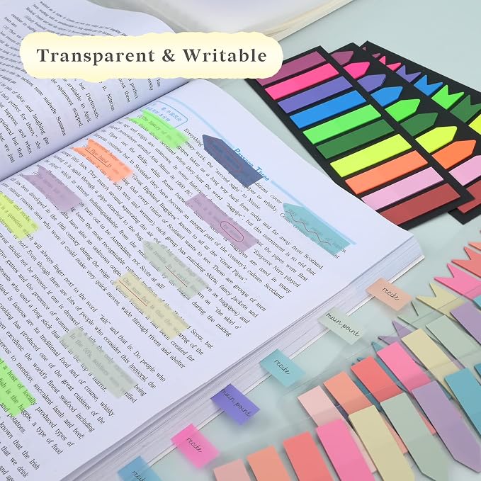 Temiary 1200 Pcs Transparent Sticky Index Tabs, Page Marker - Image 3