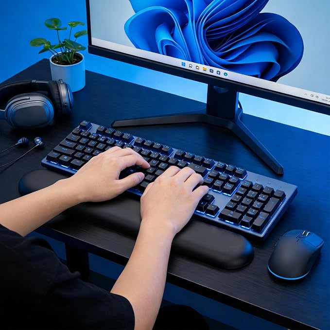 PU Leather Keyboard Wrist Rest, Ergonomic Memory Foam Wrist Support - Image 8