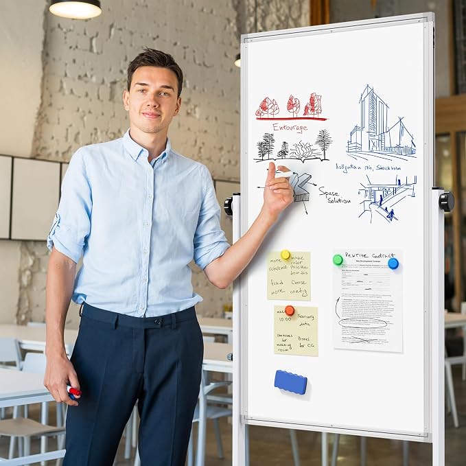Large Rolling Whiteboard on Wheels - Image 2