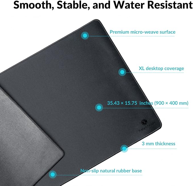 Keychron XL Gaming Mouse Pad Desk Mat, 35.4" × 15.7", Soft Micro-Weave Surface - Image 2