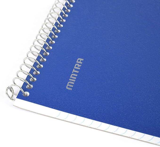 Mintra Office TOP BOUND Durable Spiral Notebooks (Black, Blue, Red, College Ruled 3pk)