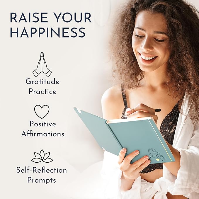 RYVE Daily Gratitude Journal for Women: 6-Month Guided Positivity & Wellness Journal with Prompts - Affirmation, Mindfulness, Self Help & Reflection, Gratitude Journal Notebook, Manifestation Journal-DeskLoop Office