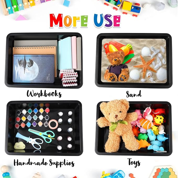 Qunclay 10 Pcs Flat Storage Tray Organizer Bin Letter Size Paper Trays - Image 5