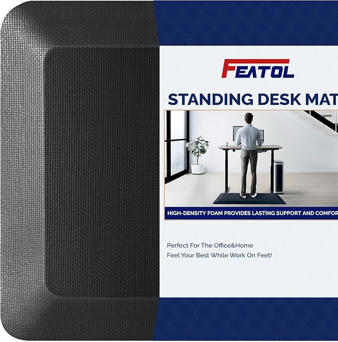 FEATOL Anti Fatigue Mat for Standing, 9/10 Extra Thick Ergonomic Standing Desk by FEATOL