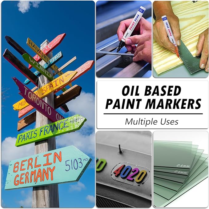Green Paint Markers, 2 Pack Oil-Based Waterproof Quick Dry Permanent Paint Pen - Image 3