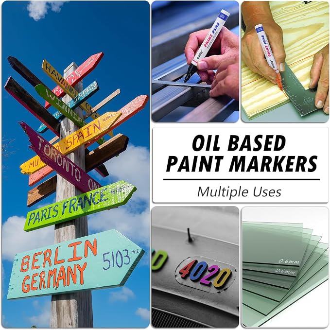 White Paint Markers, 2 Pack Oil-Based Waterproof Quick Dry Permanent Paint Pen - Image 3