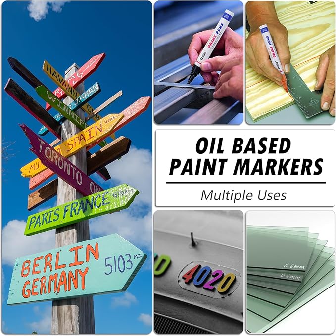 Purple Paint Markers, 2 Pack Oil-Based Waterproof Quick Dry Permanent Paint Pen - Image 3