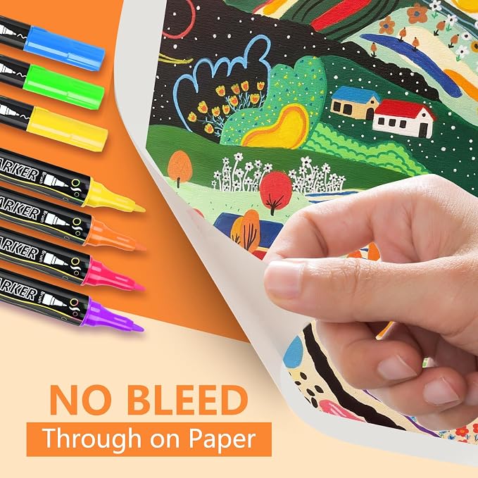 100-Pack Acrylic Paint Pens, Dual Tip - Image 3