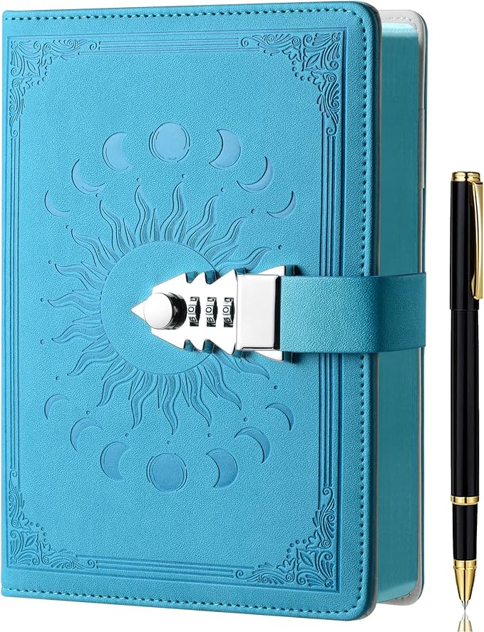 ZXHQ Journal with Lock with Pen, A5 224 Pages Lock Diary, Colorful Edge by ZXHQ