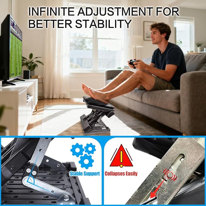 Scalebeard Foot Rest for Under Desk at Work, Height Adjustable Infinite Angle - Image 4