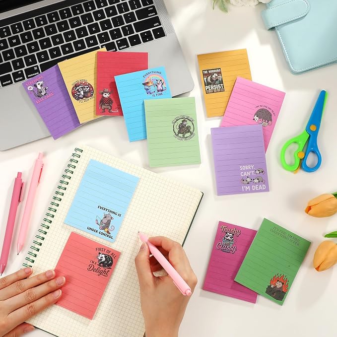 12 Pcs Funny Sticky Notes for Work 4x3 Inches Sarcastic Self Adhesive Notepads - Image 6