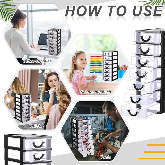 Thyle 2 Pcs Plastic Drawers Organizer Mini Organizer Stackable Plastic Clear - Image 6
