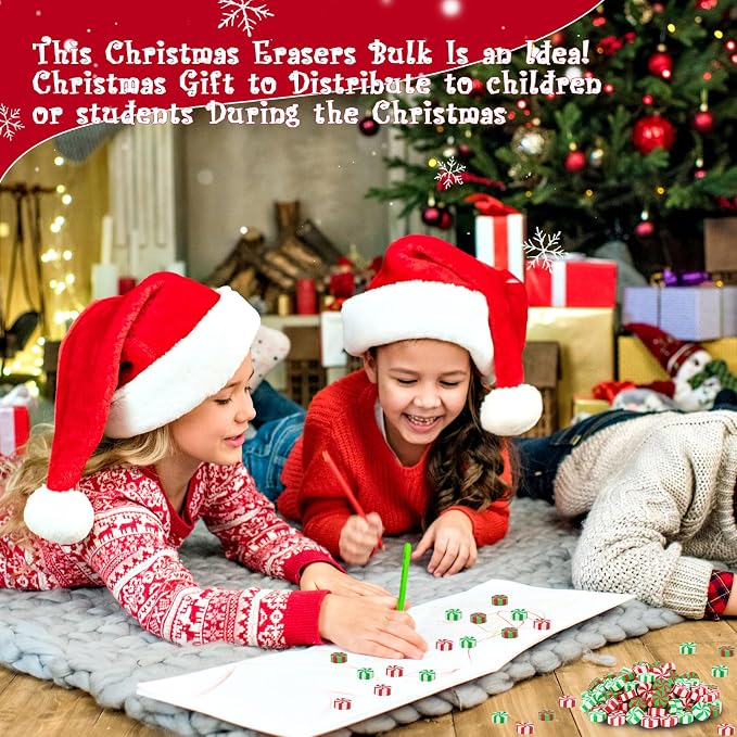 JUNEBRUSHS 150Pcs Christmas Erasers - Image 3
