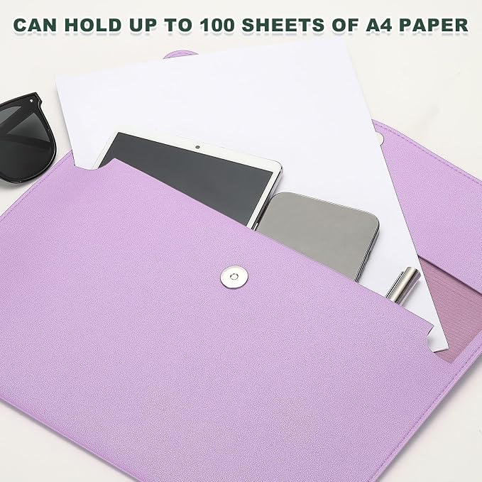 PATIKIL PU Leather A4 File Folder, Document Holder Filing Organizer Portfolio - Image 4
