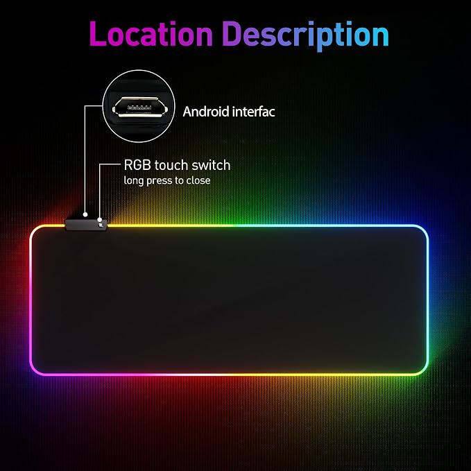 RGB Mousepad Led Mouse Pad, Large Mouse Pad, Led and Big Mouse mat - Image 3