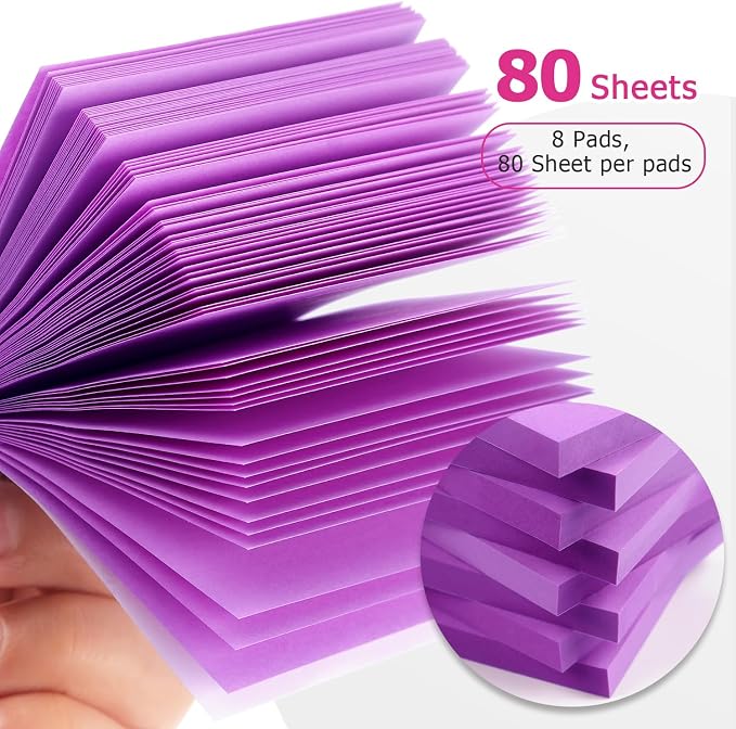 Sticky Notes 3x3 Self-Stick Notes Bright Colors Sticky Notes 8 Pads 80 Sheet/Pad - Image 4