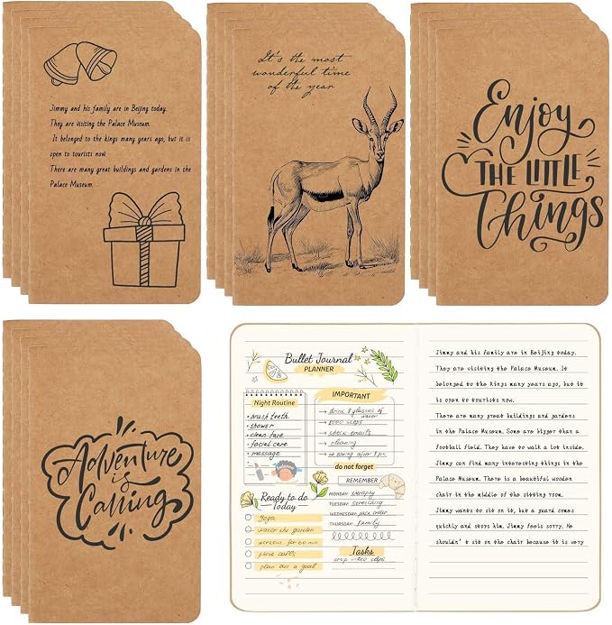 Oucaru 16PCS Mini Notebooks Bulk, 3.5" x 5.5", 60 Pages Lined Paper Small by Oucaru
