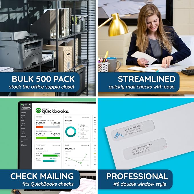 500#8 Self Seal Double Window Security Envelopes Designed - Image 6