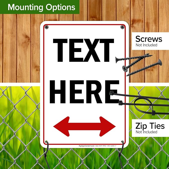 Custom Arrow, Custom Directional Sign, Two Way Arrow, 7x10 Inches, 55 mil thick - Image 5