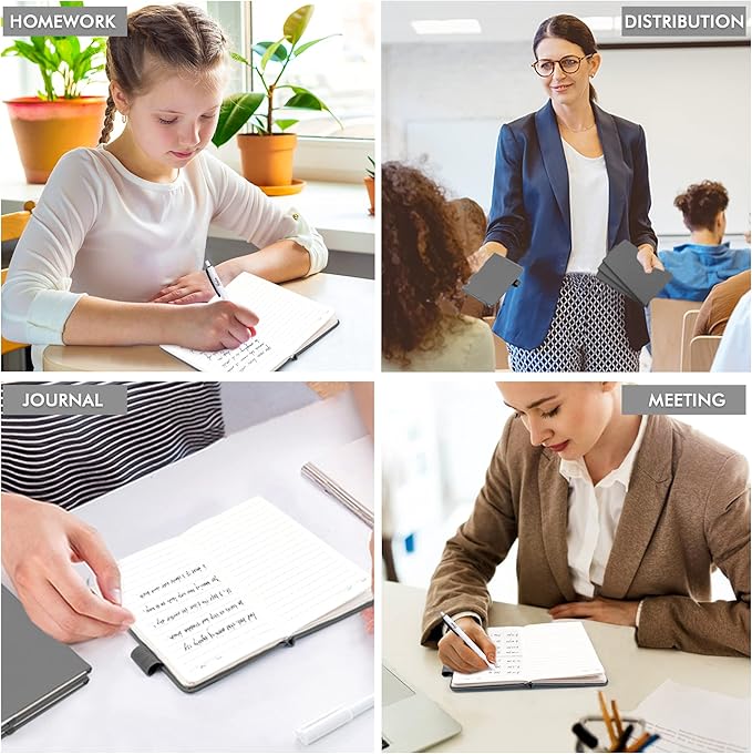 feela 15 Pack Pocket Small Notebooks Bulk, Mini Cute Notepads Hardcover College Ruled Lined Journals with Pen Holder for School Business Memos, with 15 Black Pens, 3.5”x 5.5”, A6, Gray-DeskLoop Office