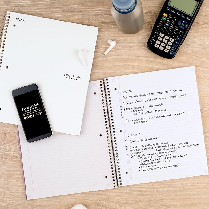 Five Star Spiral Notebook + Study App, 3 Subject, College Ruled Paper, 8-1/2" x - Image 6
