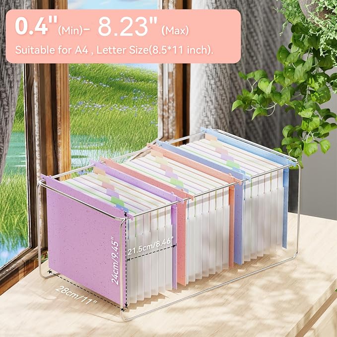 ANSOOK Hanging File Folders Letter Size, 7 Accordion Pockets, Expandable File - Image 3