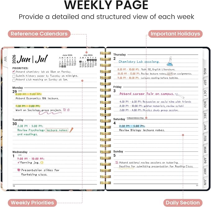 Planner 2026-2027, Academic Monthly and Weekly Calendar Planner - Image 3